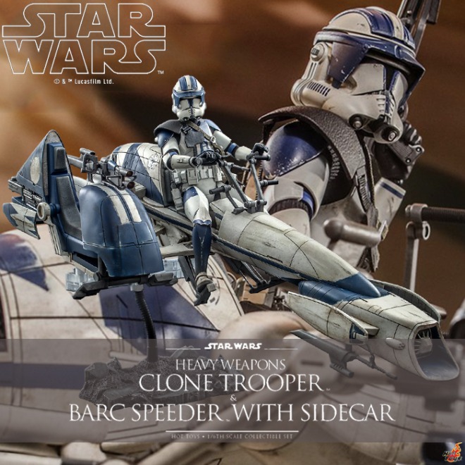 [23년 2~3분기]핫토이 TMS077 1/6 스타워즈: 클론 전쟁 헤비 웨폰즈 클론 트루퍼&amp;BARC 스피더 with 사이드카 세트 Hot Toys TMS077 Star Wars: The Clone Wars™ - 1/6th scale Heavy Weapons Clone Trooper™ and BARC Speeder™ with Sidecar Set