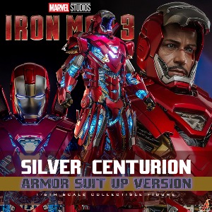 [잔금결제전용][23년 6월 29일 전후 입고예정]핫토이 MMS618D43 1/6 아이언맨 실버 센츄리온 다이캐스트(아머 수트 업 버전) Iron Man 3 - 1/6th Scale Silver Centurion (Armor Suit Up Version)